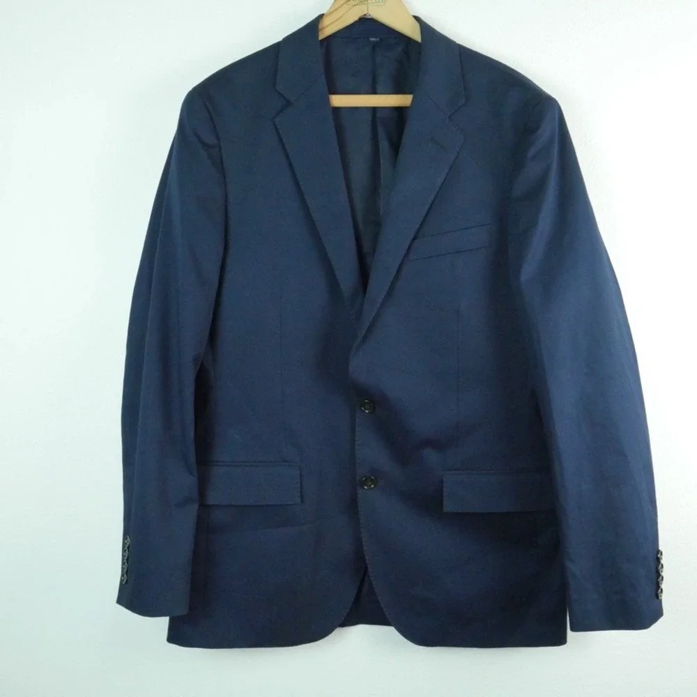 J.Crew Ludlow Blazer 40R Navy Blue Duca Visconti Italian Cotton Twill Jacket